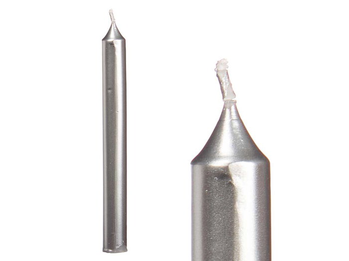 Acorde Lot de 6 bougies argentées 15 cm 6 heures cire parafine (Set de 12)