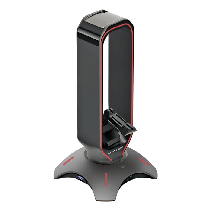 LC-Power LC-HUB-HEAD-BUNGEE Hub USB 3.0 avec support casque et bungee souris, Noir LC-Power LC-HUB-HEAD-BUNGEE Hub USB 3.0 avec support casque et bungee souris, Noir