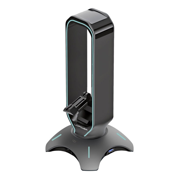 LC-Power LC-HUB-HEAD-BUNGEE Hub USB 3.0 avec support casque et bungee souris, Noir LC-Power LC-HUB-HEAD-BUNGEE Hub USB 3.0 avec support casque et bungee souris, Noir