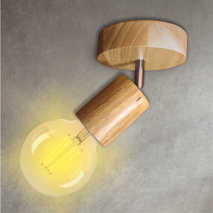 GSC Evolution Foco de techo simple Serie Kestila E27 Madera