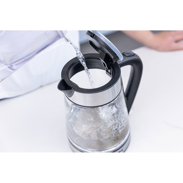 Edm Bouilloire en verre et inox 1,7 L 1850-2200W Arrêt automatique
