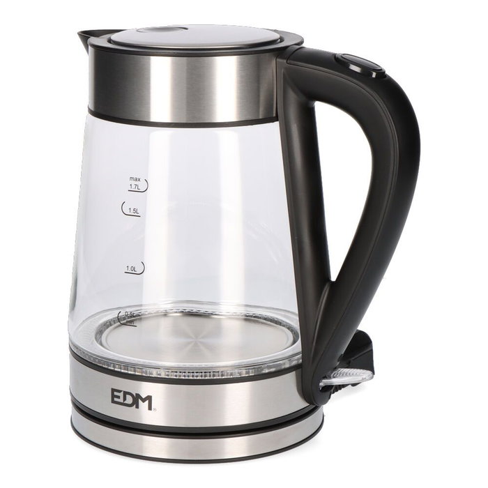 Edm Bouilloire en verre et inox 1,7 L 1850-2200W Arrêt automatique