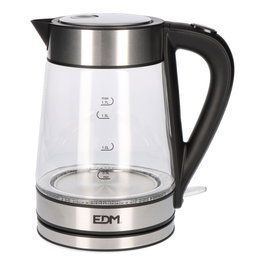 Edm Bouilloire en verre et inox 1,7 L 1850-2200W Arrêt automatique