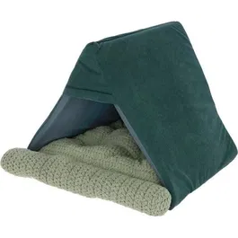 Kerbl - Couchette pour chat Anne en forme de tente, avec coussin réversible amovible, 45 x 40 x 34 cm, vert