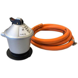 Homelux Kit Régulateur de Gaz Domestique avec Tuyau de 1,5 m et Colliers de Serrage