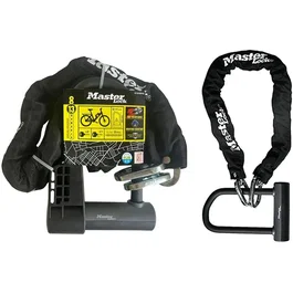 Master Lock Antivol chaîne vélo et mini antivol en U à clé