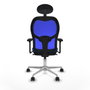Piqueras y Crespo Chaise de Bureau avec Appui-tête 3D086N1 Bleu