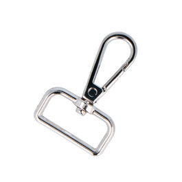 Innspiro Mousqueton avec anneau rectangulaire Zamak Nickel 26 mm, Lot de 5