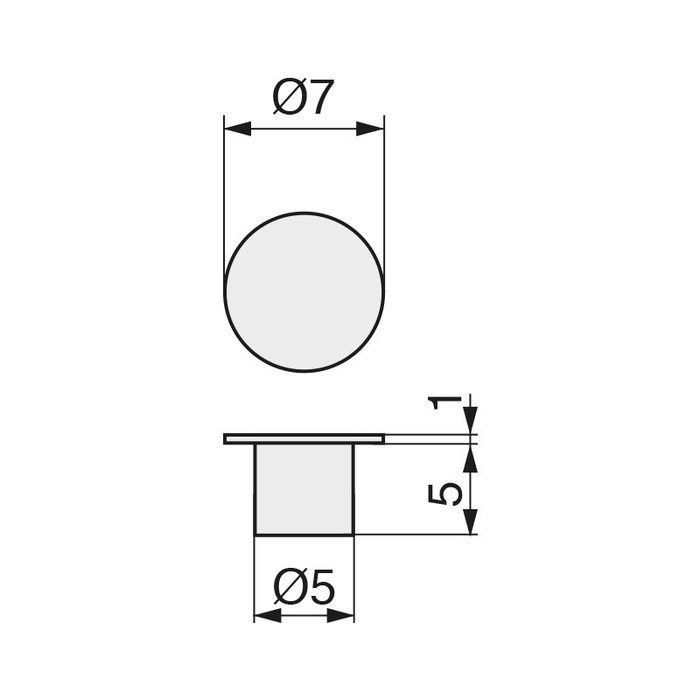 ITALIANA FERRAMENTA Bouchons d'encastrement en fer Ø5 nickelé (Set de 100)