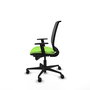 Chaise Alares Synchro 5 positions tissu Vert pistache Maille Noir Base en nylon noir Accoudoir 1D Sans appui-tête Roulettes 65mm nylon