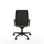 Chaise Alares Synchro 5 positions tissu Vert pistache Maille Noir Base en nylon noir Accoudoir 1D Sans appui-tête Roulettes 65mm nylon