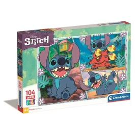 Clementoni Puzzle Maxi 104 pièces Stitch - Puzzle enfant dès 3 ans, thème dessins animés, 62 x 42 cm