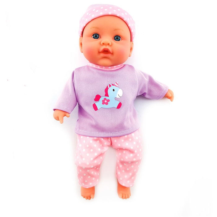 TACHAN Poupée de corps souple avec sons, tenue lilas, 31 cm TACHAN Poupée de corps souple avec sons, tenue lilas, 31 cm