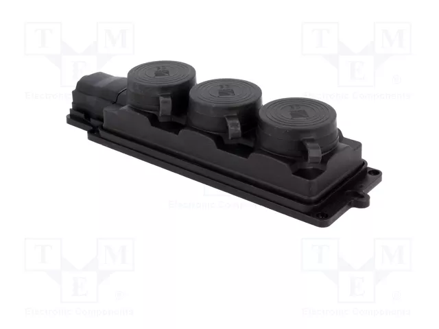 PAWBOL Socle d'alimentation Schuko noir 16A 250V AC IP44