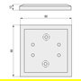 RUJZ Plaque CR pour insertion avec Quaron pour tables en verre 80x80 - Plaque de fixation pour pieds de table, sécurité maximale
