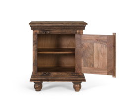GINER Y COLOMER Table de nuit en bois de manguier marron foncé