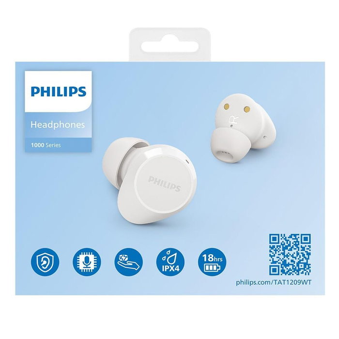Écouteurs Sans Fil avec Étui de Charge Philips TAT1209WT Blanc