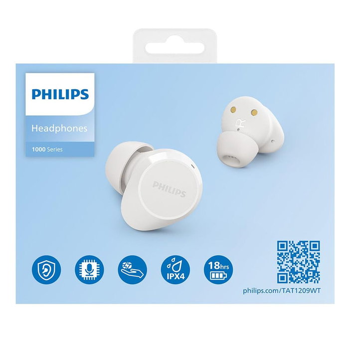 Écouteurs Sans Fil avec Étui de Charge Philips TAT1209WT Blanc