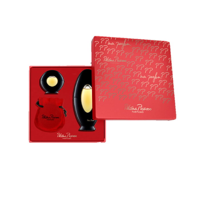 Paloma Picasso Mon Parfum Coffret Cadeau 3 pièces Eau de Parfum Vaporisateur 100 ml + 4.8 ml + Trousse de Toilette, Senteur Femme Fleurie et Boisée