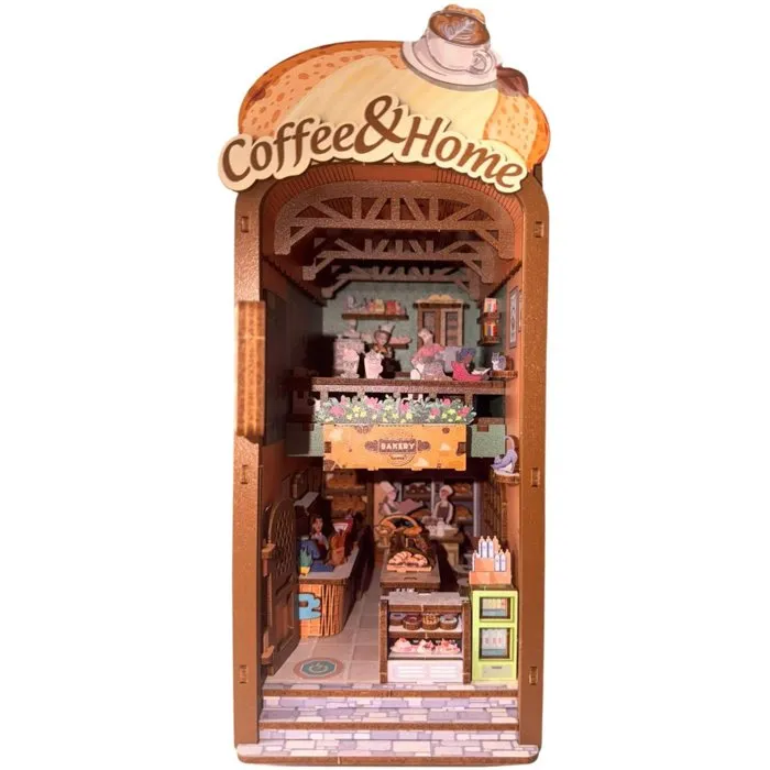 Nookland - Book Nook Kit DIY à Construire, Maquette 3D Serre à Livre Boulangerie, Scène Miniature Chaleureuse - 10 x 19 x印 29 cm