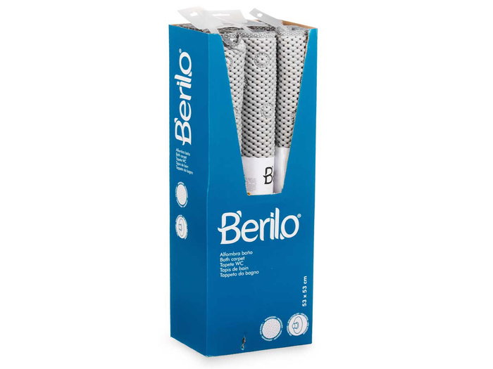 Berilo Tapis de Bain Antidérapant Gris 53 x 52.5 x 1 cm Caoutchouc PVC (Set de 6)