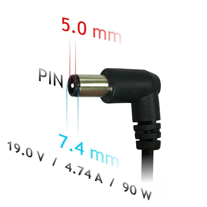AKYGA Alimentation pour ordinateurs portables 19V 4,74A 90W, Connecteur 7,4/5,0 CENTERPIN