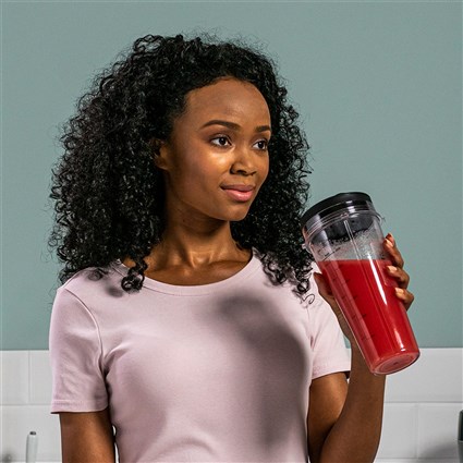 Ninja BN495EU Blender de voyage individuel avec technologie Auto-IQ, 1000 W - 2 gobelets portatifs pour smoothies et boissons froides