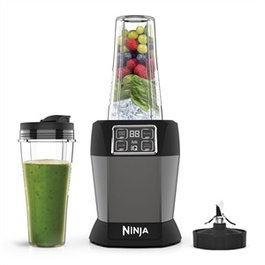 Ninja BN495EU Blender de voyage individuel avec technologie Auto-IQ, 1000 W - 2 gobelets portatifs pour smoothies et boissons froides