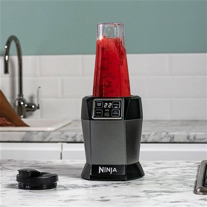 Ninja BN495EU Blender de voyage individuel avec technologie Auto-IQ, 1000 W - 2 gobelets portatifs pour smoothies et boissons froides