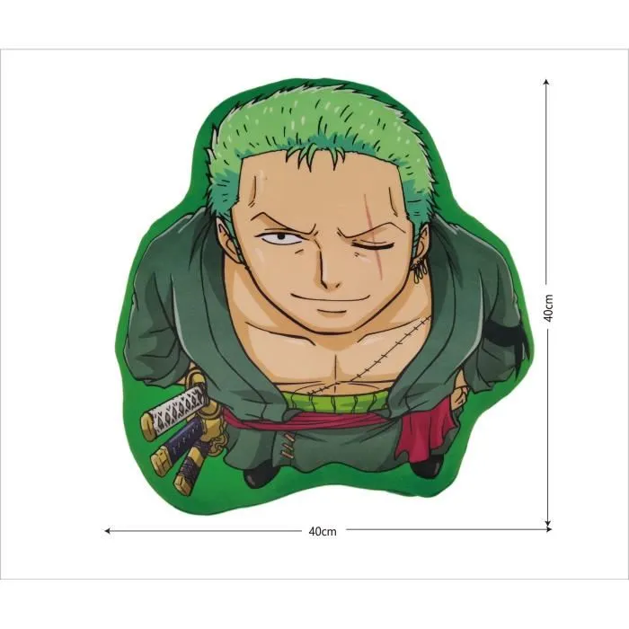 One Piece - Coussin décoratif 3D - Personnage Roronoa Zoro - En microfibre - 40 cm - Pour chambre ou salon One Piece - Coussin décoratif 3D - Personnage Roronoa Zoro - En microfibre - 40 cm - Pour chambre ou salon