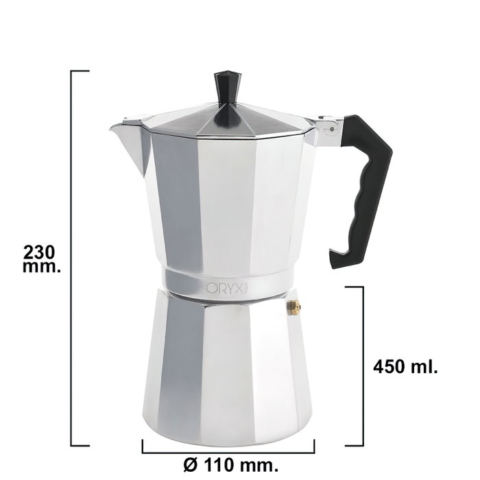 ORYX Cafetière Italienne Classic en Aluminium 9 Tasses (450 ml)