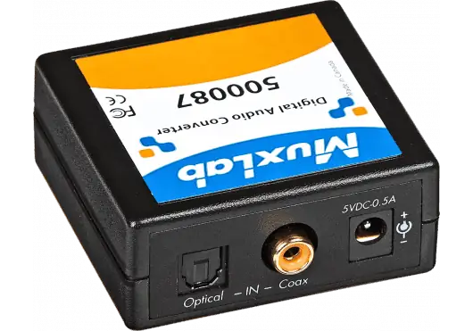 MUXLAB Convertisseur Audio SPDIF Toslink Entrée Sortie Optique 60x60x25 mm