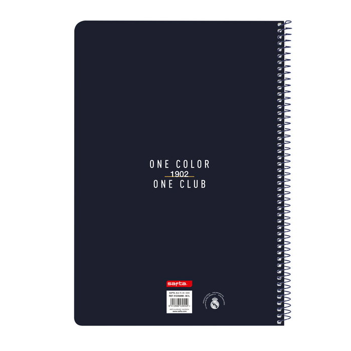 Real Madrid C.F. Cahier à Spirale Blanc A4 80 Volets
