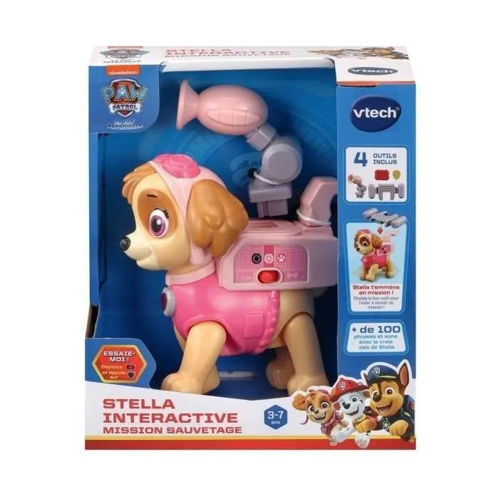 VTech - Jouet interactif Pat Patrouille Stella pour mission de sauvetage, avec sac à dos et accessoires, pour enfants de 3 à 7 ans, en français VTech - Jouet interactif Pat Patrouille Stella pour mission de sauvetage, avec sac à dos et accessoires, pour enfants de 3 à 7 ans, en français