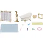 Sylvanian Families 5739 - Ensemble de salle de bain avec baignoire, douche, carrelage, rideau, panier à linge, serviette et accessoires