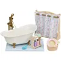 Sylvanian Families 5739 - Ensemble de salle de bain avec baignoire, douche, carrelage, rideau, panier à linge, serviette et accessoires