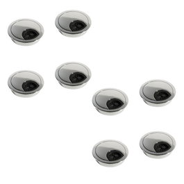 Emuca Lot de 8 passe-câbles circulaires Ø 60 mm, Chromé, Zamak