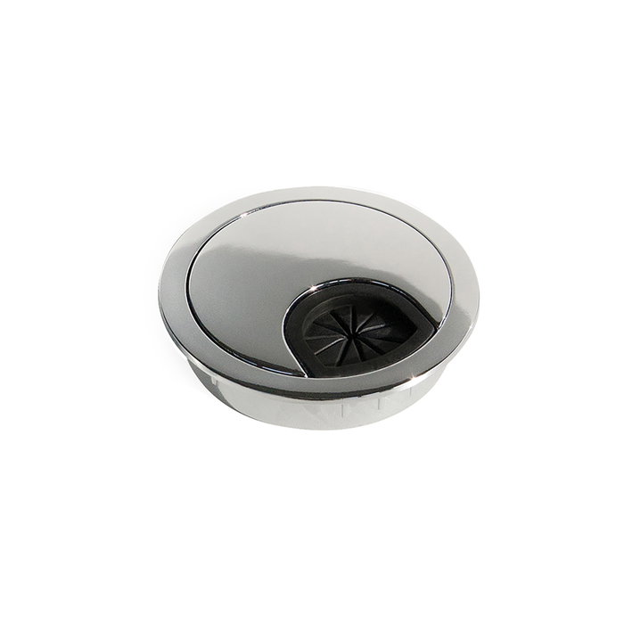 Emuca Lot de 8 passe-câbles circulaires Ø 60 mm, Chromé, Zamak Emuca Lot de 8 passe-câbles circulaires Ø 60 mm, Chromé, Zamak