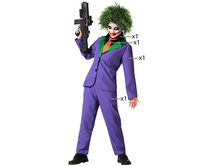 atosa Déguisement de Clown Violet avec Veste pour Enfant atosa Déguisement de Clown Violet avec Veste pour Enfant