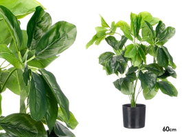 Ibergarden Pot Plante Feuilles Ovales 60 cm Plastique Vert Noir (Set de 6)