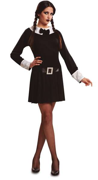My Other Me Déguisement Fille Sinistre Taille S - Costume pour enfant avec robe et ceinturon en 100% polyester, âge recommandé jusqu'à 14 ans My Other Me Déguisement Fille Sinistre Taille S - Costume pour enfant avec robe et ceinturon en 100% polyester, âge recommandé jusqu'à 14 ans