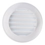 Edm Grille de ventilation ronde encastrable avec moustiquaire Ø70/100mm ABS blanc