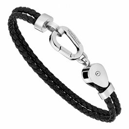 Montblanc Bracelet Wrap Me MB12596863 en cuir et acier inoxydable