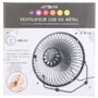 Jet Lag Ventilateur USB en métal de 18 cm