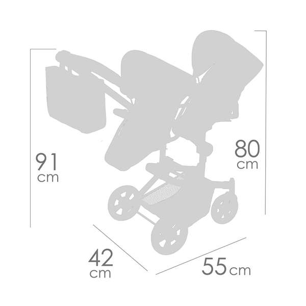 Decuevas - Chaise double pliable pour poupées jusqu'à 52 cm, 42x55x91 cm, multifonction