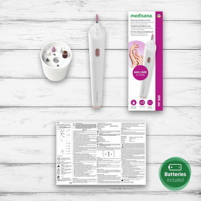 Medisana Kit de manucure et pédicure sans fil MP 900, Blanc