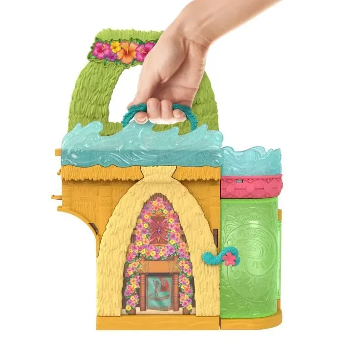 Disney Princess Coffret de maison de poupée Vaiana Histoires à empiler avec poupée Vaiana, Hei Hei, Pua et 9 accessoires - MATTEL