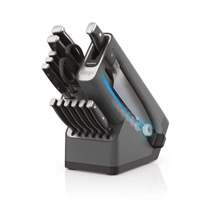 NINJA K62014EUUK Jeu de 14 Couteaux StaySharp en Acier Inoxydable Allemand avec Bloc et Aiguiseur Intégré - Garantie 10 ans
