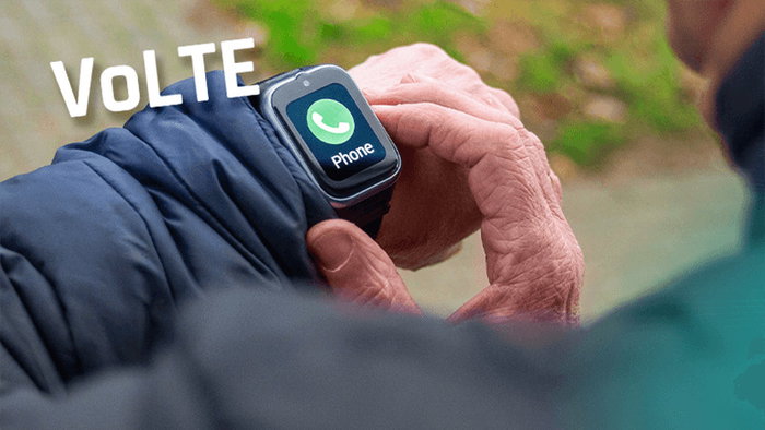 Myphone CareWatch 4 LTE - Montre connectée senior 4G avec appel vidéo, SOS, GPS et IP68