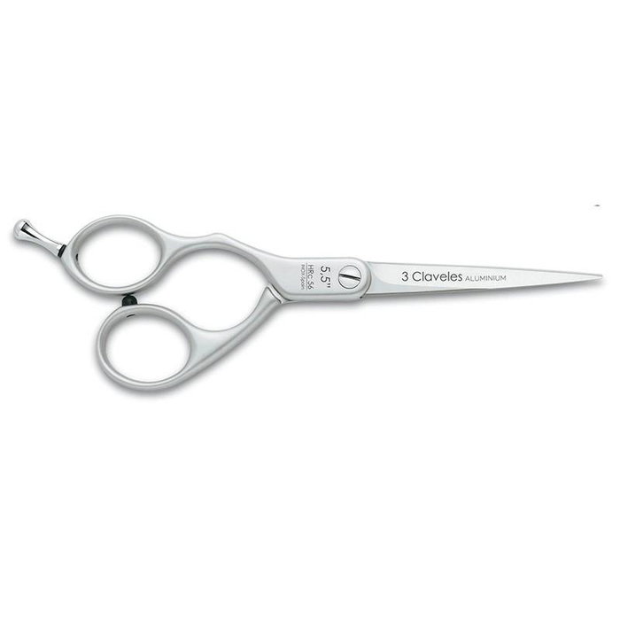 Tres Claveles - Cisaille de coiffure Left Dur Duraluminium pour gauchers, acier inoxydable, taille 5,5", coupe 3 Claveles Tres Claveles - Cisaille de coiffure Left Dur Duraluminium pour gauchers, acier inoxydable, taille 5,5", coupe 3 Claveles